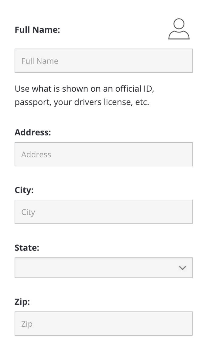 Step 1, enter your personal information (name, address, etc.